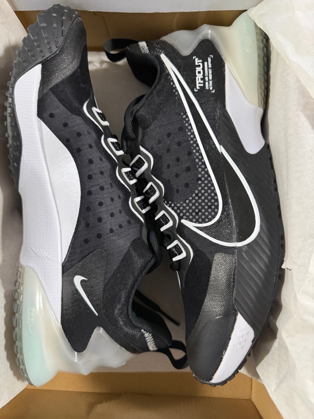 Nike Black and White Training Sneakers with Large Swoosh